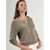 Busem Rundhalsad knäfd cardigan
