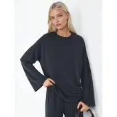 Busem Avspänd passform Crew Neck långärmad blus