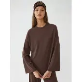 Busem Avspänd passform Crew Neck långärmad blus