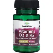 Swanson Health , Vitamin D3 & K2, 60 Veganskapslar