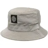Stone Island Logotypprydd Polyester Fiskarhatt Herrhattar Grå 801599376-V0091 M