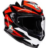 AGV K6 S Braven Integralhjälm Svart/Vit/Röd XL Unisex sort