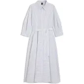 BOSS Shirt dress in striped cotton poplin