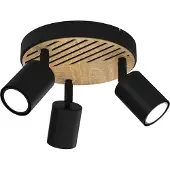 Luminex Taklampa Terra 9961 spot 3x8W GU10 svart/trä