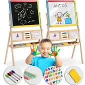 Ricokids stor magnetisk kritttavla med roterande klocka - flerfärgad