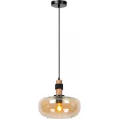 Lucide Glas pendellampa Ilona, dimbar, Creme / bärnsten, Vardagsrum / matsal, Glas, Pendellampa