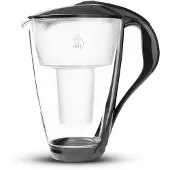 24.Se Dafi filterkanna i glas 2L - Antracitgrå / vattenfilterkanna / glaskanna med filter