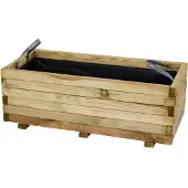 Siena Garden TANUSSLIM 90 Planteringslåda Furu, Fibertyg Natur, Svart