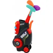 Leantoys set med minigolf för barn, vagn med hjul