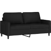 vidaXL Soffa 2-sits svart 140 cm sammet