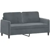 vidaXL Soffa 2-sits mörkgrå 140 cm sammet