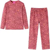 vidaXL Pyjamas med långa ärmar för barn gammelrosa 104