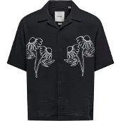 Only & Sons Skjorta 'ONSJACKSON' svart / vit