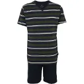 Ceceba Pyjamas kort marinblå / grön / vit