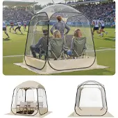 Vevor Pop-up sporttält, 63x63 tum genomskinligt bubbeltält för 2-4 personer, vattentät utomhuskapsel med golvmatta och överdrag, trädgårds-iglookupoltält campingskydd för evenemang fiske jubel