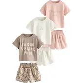 Next Pyjamas kräm / choklad / brokad / rosé