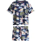 Next Kort pyjamas marinblå / ljusblå / oliv / gammalrosa