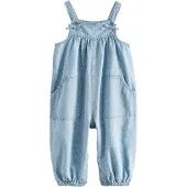 Next Overall blå denim / vit