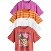 Next T-shirt lila / orange / röd / vit
