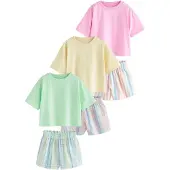 Next Pyjamas ljusblå / ljusgul / mint / rosa