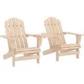 vidaXL Adirondackstolar med bord massivt granträ