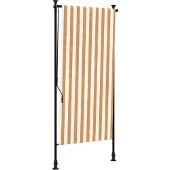 vidaXL Rullgardin utomhus orange och vit 120x270 cm tyg&stål
