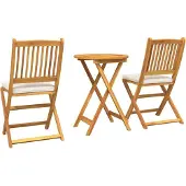 vidaXL Trädgårds Bistro Set 3 pcs Brun Massivt Akaciaträ