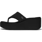 Original Brands för kvinnor. JF8-090 Svarta platåsandaler (36), Hud, 3 till 5 cm, Ingen, Casual