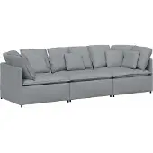 vidaXL Modulsoffa med dynor i tyg ljusgrå