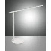 FABAS LUCE LED skrivbordslampa Ideal, dimbar, Vitt / opal, Arbetsrum / kontor, Aluminium / grå / zink, Modern, LED-bordslampa