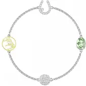 Swarovski Blandade Grön Och Klar Kristall Önskearmband Damarmband Vit 5451042 M