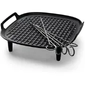 Philips Tillbehör till Airfryer 6,2 l, Grillbotten och grillspett, , NA130, NA230, NA231, NA330, NA331, HD9270, HD9280, Aluminium, 194 mm, 196 mm