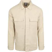 Profuomo kjorta i Linneblandning Beige torlek