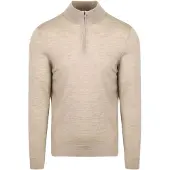 Suitable Merino Half Zip Tröja Sand Beige Storlek
