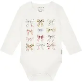 Hust and Claire Body l/ä - HCBritt Bow - Ivory m. Pilbågar - - 1 år (80) - Body L/Ä