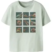 Name it T-shirt - NmmVoto - Pale Aqua/Dino Truppen - - 2 år (92) - T-shirt