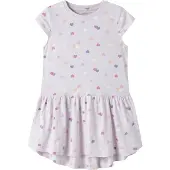 Name it Klänning - NmfVigga - Lavender Dimma/Färgstark Heart - - 4 år (104) - Klänning