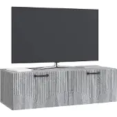 vidaXL Väggmonterad TV-bänk Väggmonterad Grå sonoma-ek 98 x 41 x 30 cm