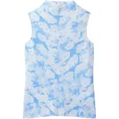 Calvin Klein Printed Plisse Mock Neck Sleeveless Top