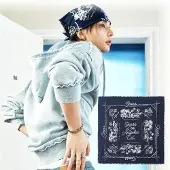 GUESS Stray Kids Hyunjin Stil Bandana Marinblå Officiell Bomullsscarf Navy / FF