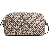 Tommy Hilfiger Axelremsväska 'TH Monogram Camera' kräm / mörkbrun