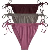 The Set Bikiniunderdel grå / gammalrosa / bordeaux