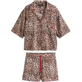 Rockett St George Kort pyjamas beige / brun / ljusbrun / mörkröd