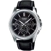 Casio Klocka - - MTP-1375L-1AVDF - Kvarts - Vellumläder - 42 mm svart