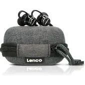Lenco Svettbeständiga Bluetooth-öronsnäckor inklusive powerbankfodral Svart