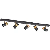 Arcchio Evaro takspotlight guldring bak 5 lampor , dimbar, Svart, Vardagsrum / matsal, Metall, Modern, Spotlight