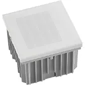 Arcchio LED-vägginbyggnadslampa Zamo, raster, vit, metall, IP65 Zamo , dimbar, Vitt / opal, Hall, Aluminium / grå / zink, Modern, Vägglampa utomhus