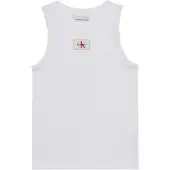 Calvin Klein Jeans Topp 'Monologo Patch Tank' merlot / vit / off-white