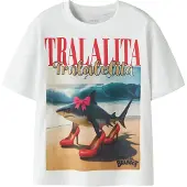 Name it T-shirt - Noos - NkfAdessa Brainrot - Bright White - - 6 år (116) - T-shirt
