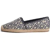 Tommy Hilfiger Espadrill 'TH Monogram Plaque' beige / marinblå / opal